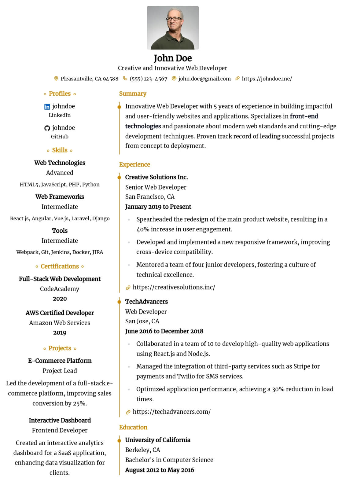 resume template - azurill